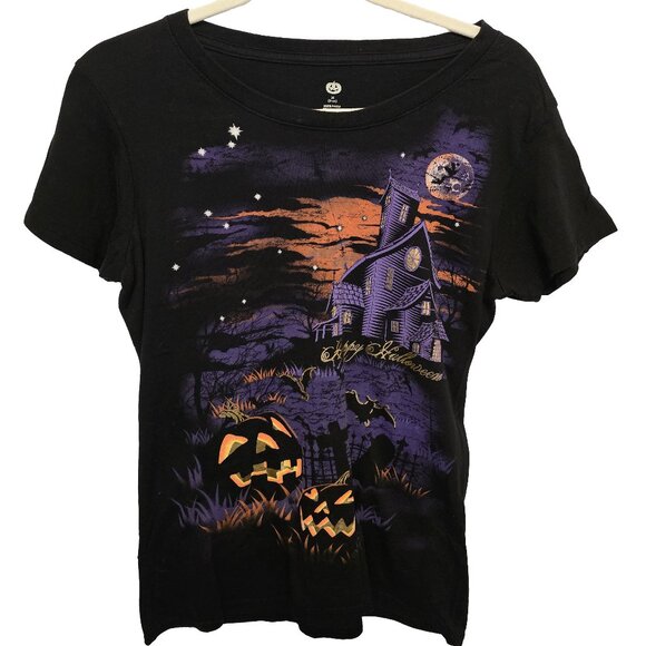 Women's Size Medium Happy Halloween T-Shirt in Excellent Condition - Picture 2 of 5